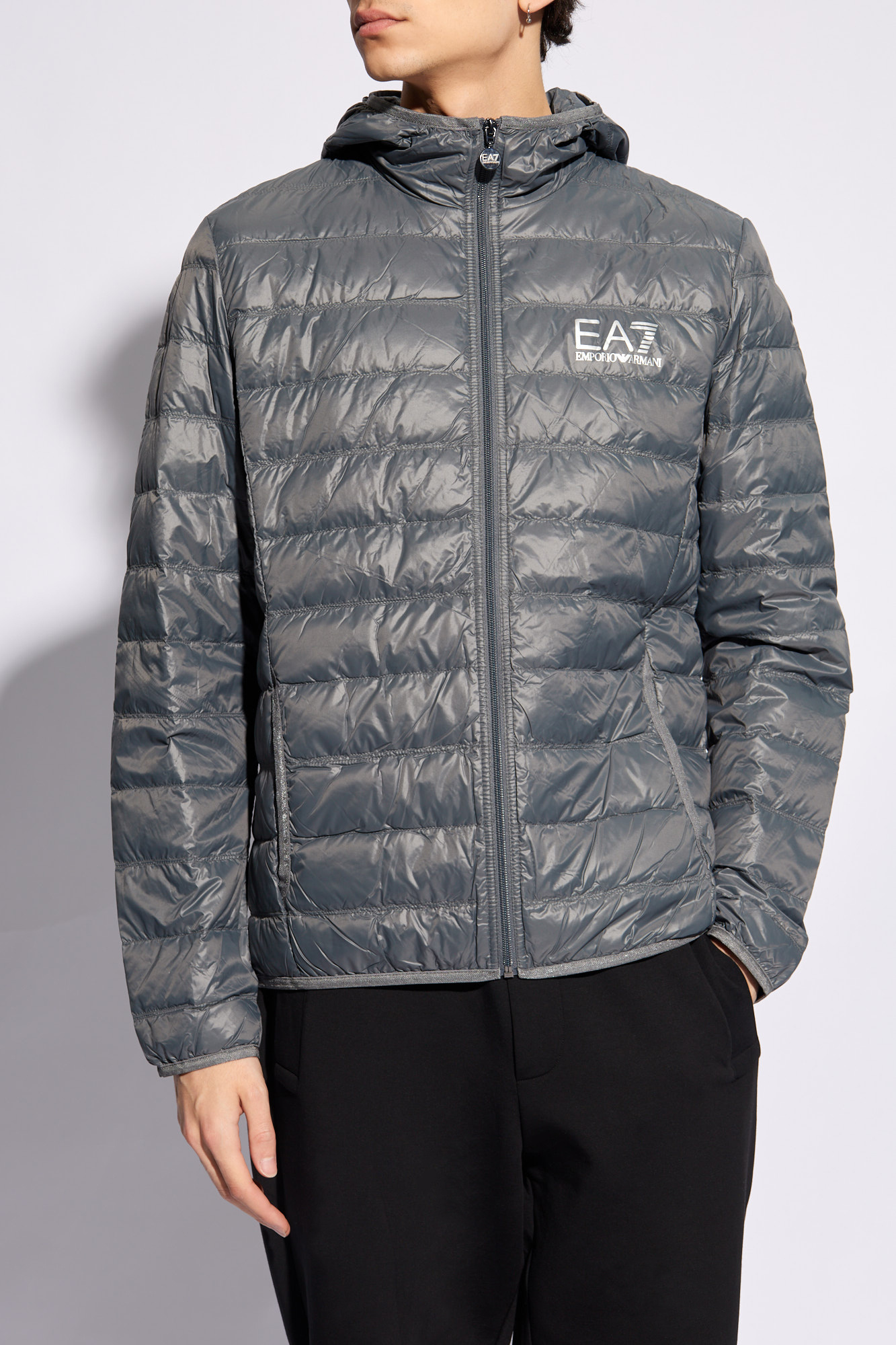 Ea7 down jacket on sale black